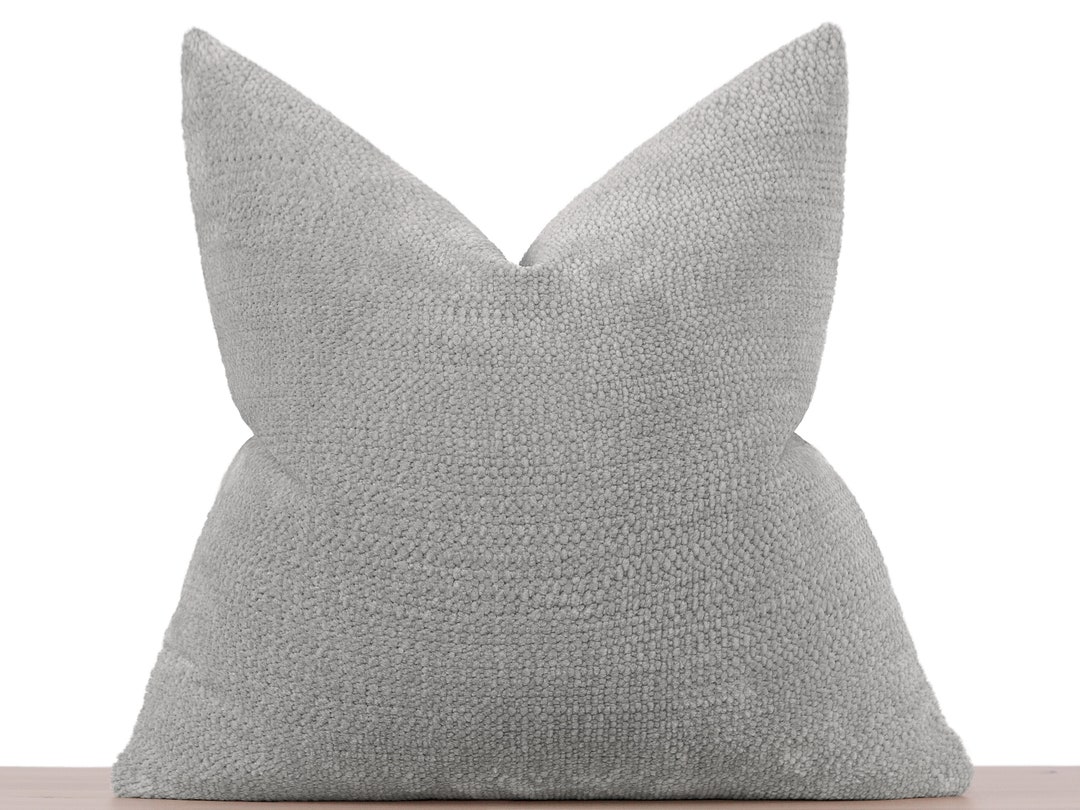 Gray Textured Pillow Cover Decorative Gray Cushion Gray Etsy