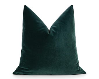 Emerald Green Velvet Pillow Cover | Soft Euro Sham & Cushion
