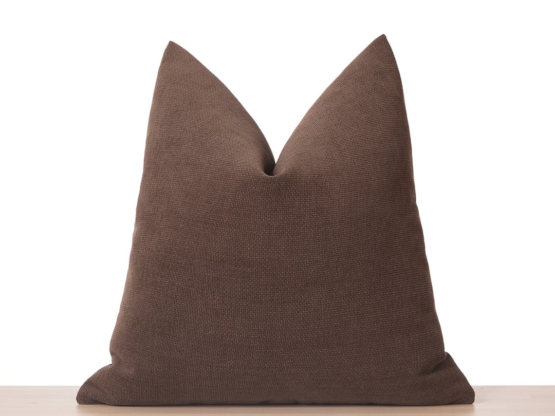 Dark Brown Linen Pillow Cover Solid Brown Euro Sham Cover Etsy Canada
