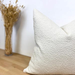 Off White Boucle Pillow Cover: Soft Textured Cushion, Euro Sham