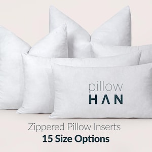 Pillowhan ファスナー付き枕カバー - 15サイズ展開、100%コットン生地、ダウン代替素材
