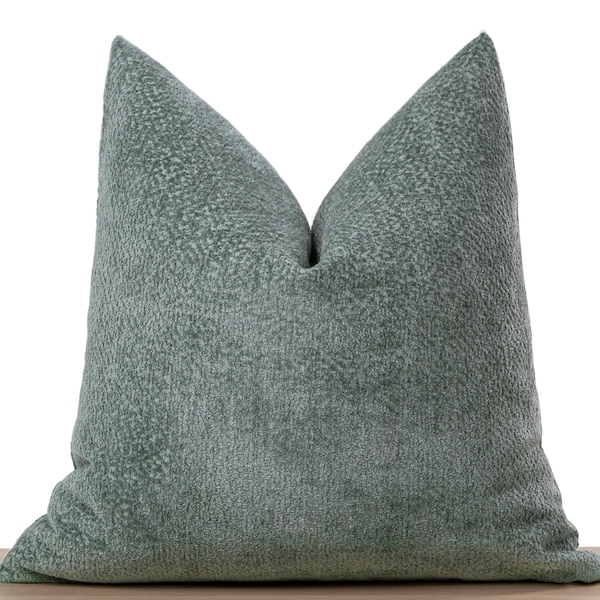 Dusty Teal Pillow Cover • Cozy Soft Throw Pillow Cover • Teal Euro Sham Cover • Thick Soft Textured Fabric •• All Sizes