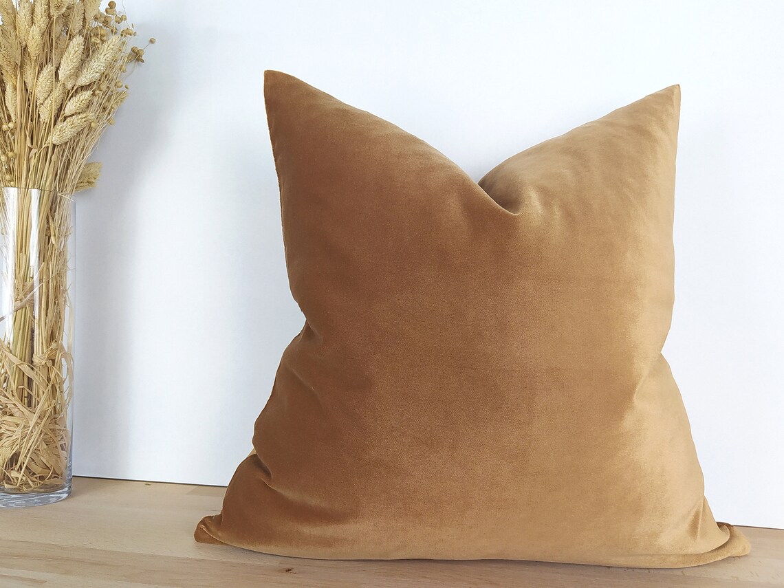 Camel Velvet Pillow Cover Cotton Velvet Soft Fabric Camel Etsy