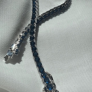 Sapphire tennis bracelet,classic sapphire bracelet,silver sapphire tennis bracelet,CZ bracelet,Christmas gifts,3mm tennis bracelet