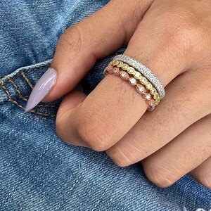 Stackable Rings, Tricolor Multiband Ring , Dainty Ring Set ,tricolor ...