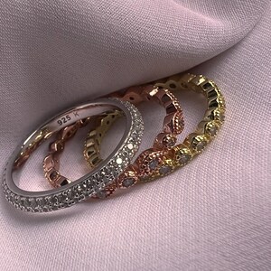 Stackable Rings, Tricolor Multiband Ring , Dainty Ring Set ,tricolor ...