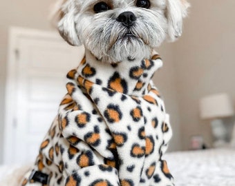 Dog Fleece, Made In UK, Waterproof, Leopard print