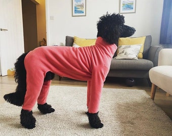 Fleece dog suit / 4 leg / walkies / waterproof / made to measure / small to large dogs