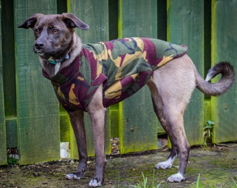 Woodland Hunter Camouflage tankie Dog Coat/Fleece / waterproof / made to measure