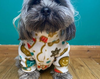 Christmas Gingerbread Dog/Pet Fleece Jumper