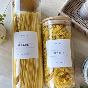 Modern Bespoke Labels | Pantry Food Kitchen Organisation | Kitchen Jars and Canisters |Spices Herbs Baking | Water & Oil Resistant