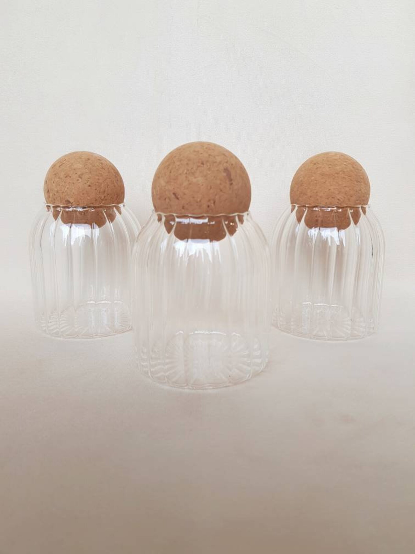 Ripple Glass Jar With Cork Ball Lid 500ml Personalised Etsy