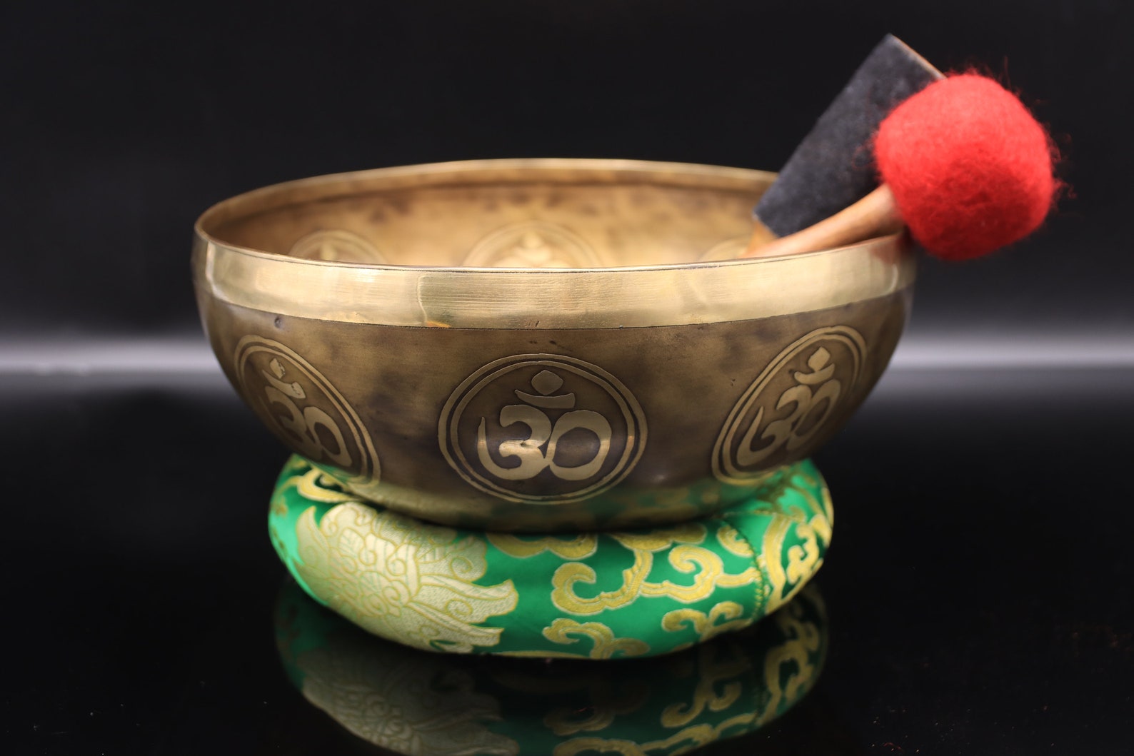 Beautiful handmade 10 inches Hindu Om Carving Singing Bowl Etsy