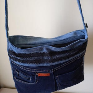 Repurposed Denim Hobo Bag: Eco-Friendly Jeans Purse