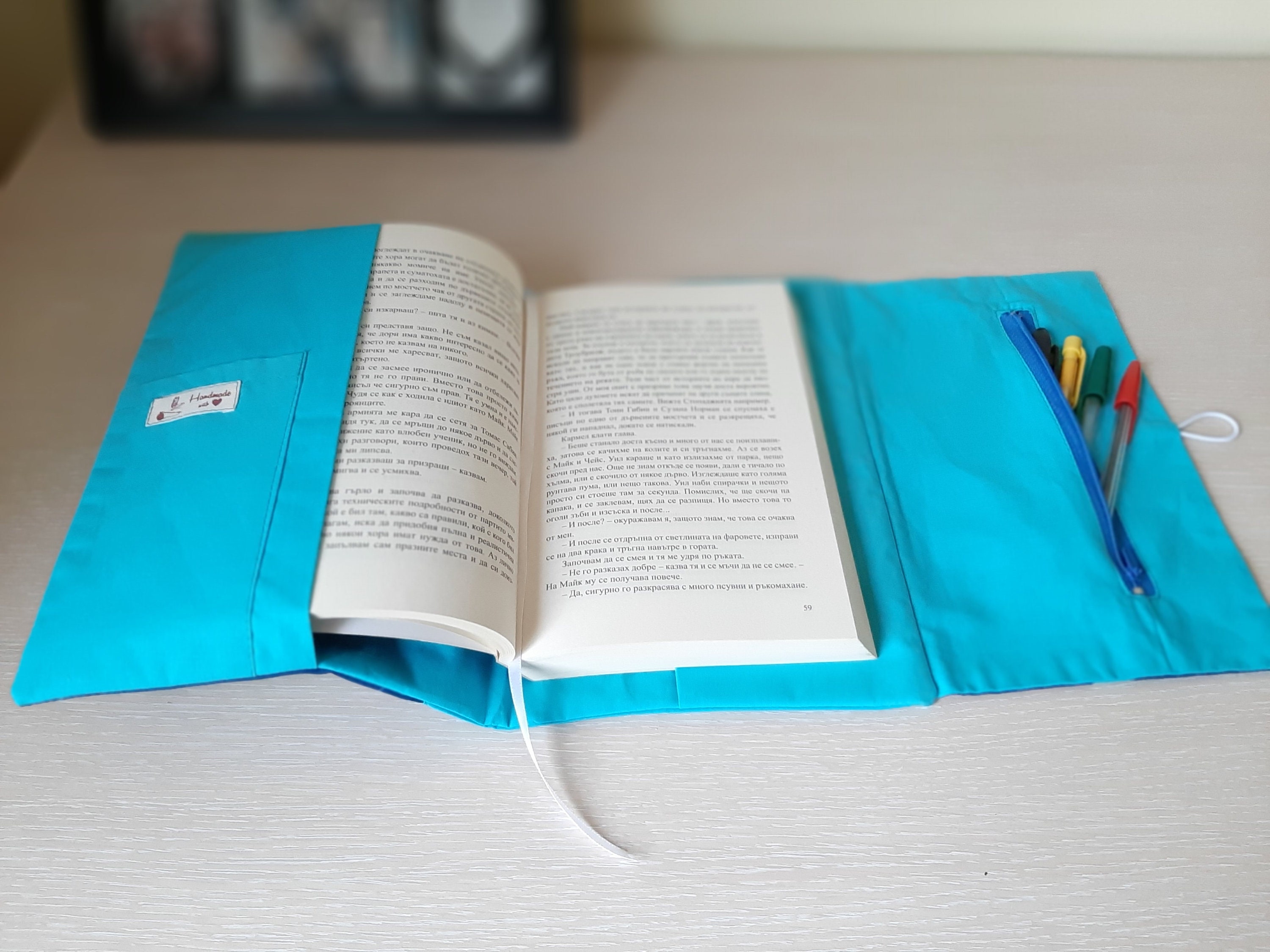 fabric-book-cover-with-zipper-a5-sleeve-with-closure-clotch-etsy