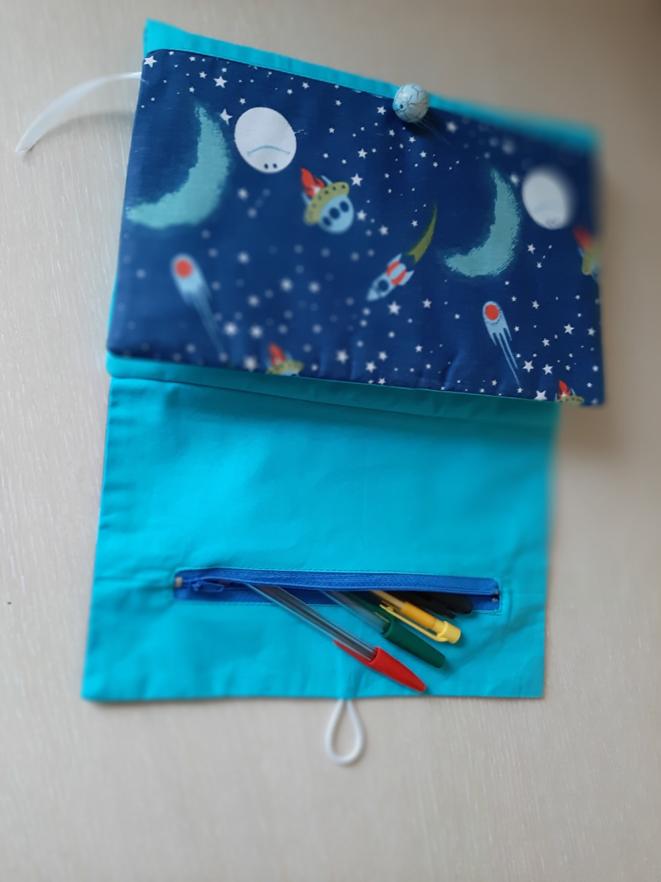 Fabric book cover with zipper a5 Sleeve with closure Clotch Etsy