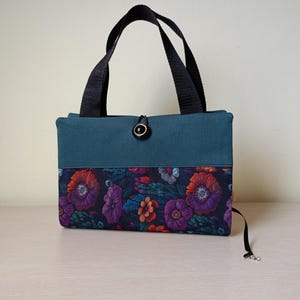 Petit cartable de bibliothèque, Couverture de livre en tissu avec poignées, Couverture de bible en tissu, Couverture de livre de poche, Pochette avec fermeture, Couverture de livre