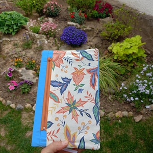 Stoff Buchhülle mit Verschluss und Reißverschlusstasche, Buchhülle, A5 Notizbuch, Buchhülle, Taschenbuchhülle, Stoff Bibelhülle, Tagebuchhülle