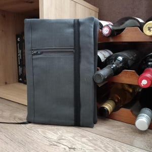 Funda de libro con cierre y bolsillo con cremallera, funda para libro, funda de libro de bolsillo, sobrecubierta, funda para Biblia, cartera para libros, monedero para libros, funda para diario