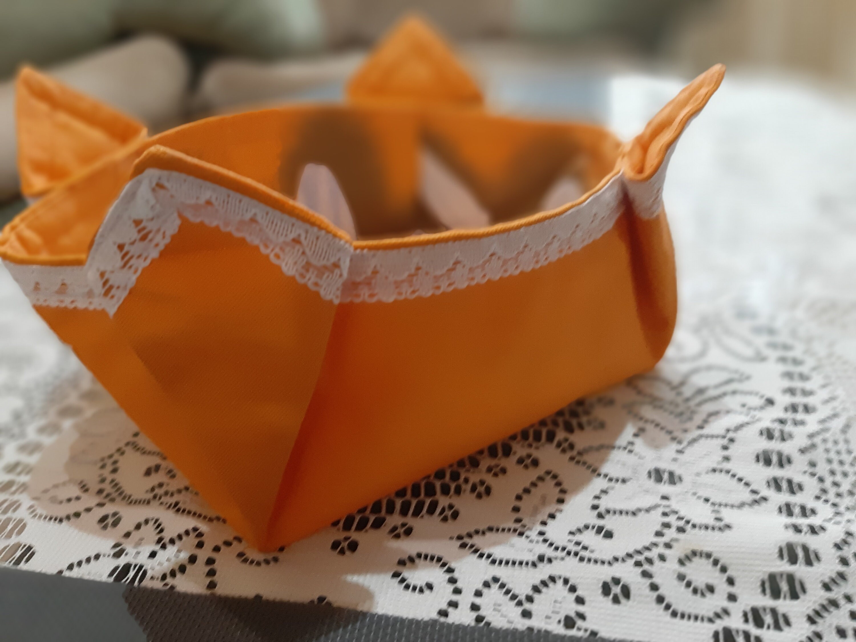 Fabric bread basket with cover Kitchen storage Fabric Etsy