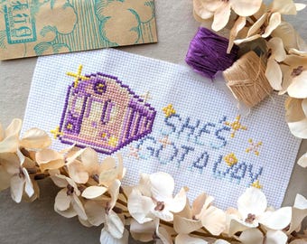 The Subway Chappell Roan She&#39;s Got a Way PDF Digital Cross Stitch Pattern - Simple 8bit Retro
