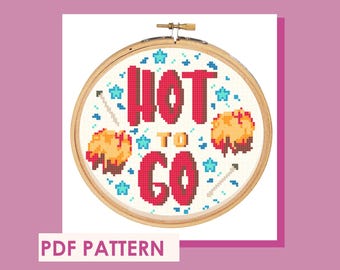 Hot to Go - Chappell Roan - Cheerleader - Cross Stitch Pattern PDF / Retro / Simple / Beginner