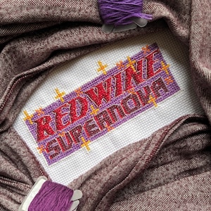 Red Wine Supernova - Chappell Roan - Cross Stitch Pattern PDF / Retro / Simple / Beginner