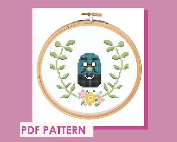 Kawaii The Roost ACNH Brewster Animal Crossing Cross Stitch PDF Pattern Beginner