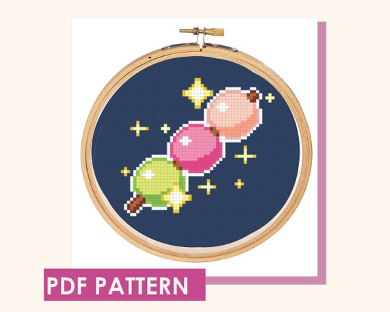 Dango Modern Cross Stitch PDF Pattern - Simple - Cute - Japanese