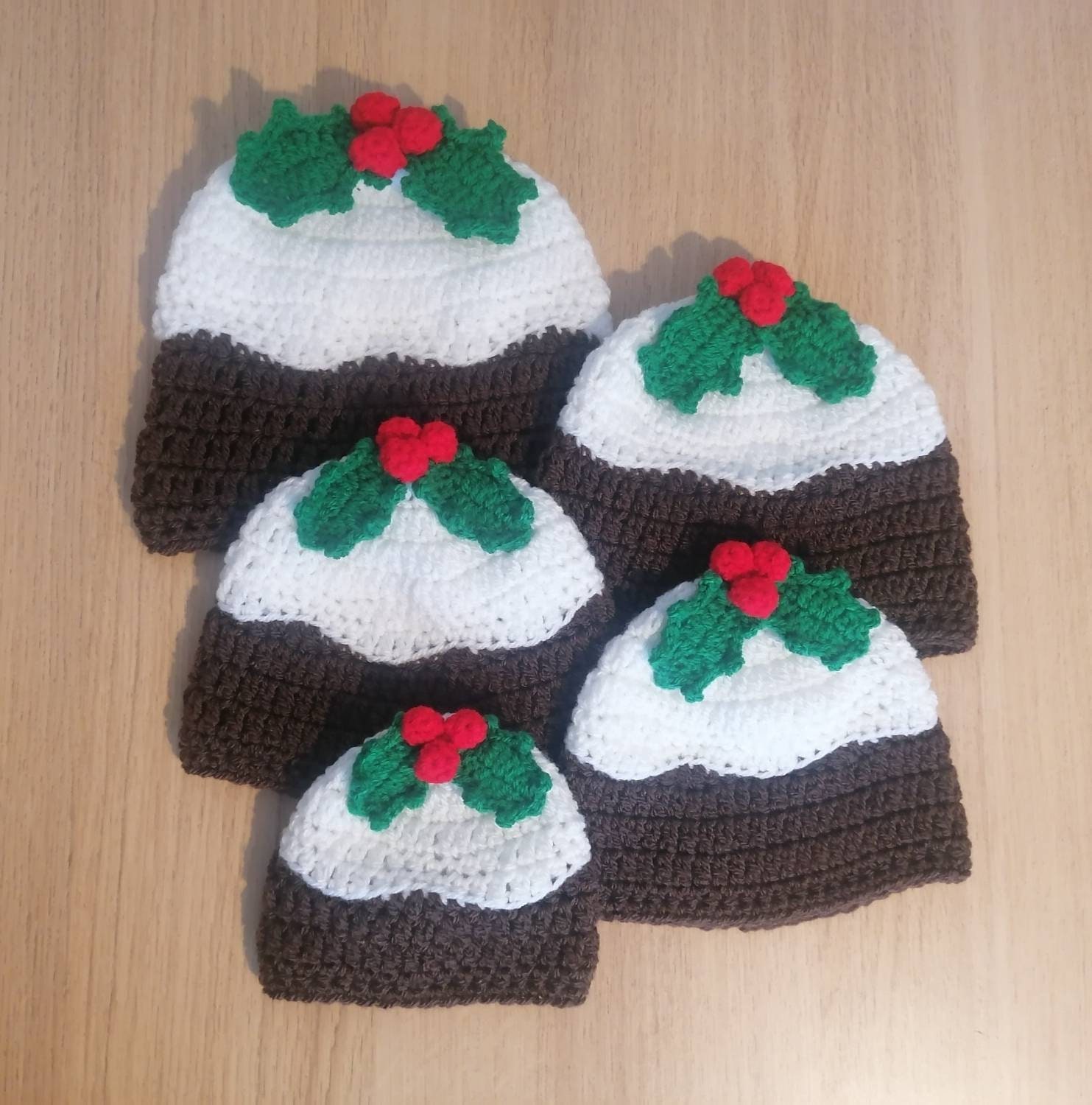 Christmas Pudding Hat Baby Toddler Child Handmade Crochet Etsy.de