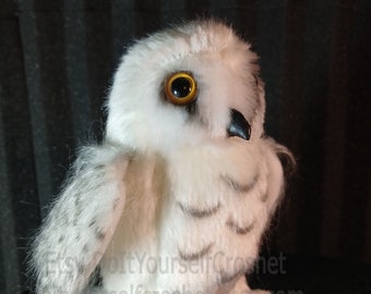Owl Plush Toy Handmade Stuffed Bird Simulation Magic White Owl Gift Soft Plushie Owl Bird Doll Kids Toys Children Birthday Gift Plush Toy