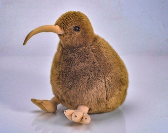 Kiwi Bird Plush Toy New Zealand Cute Bird Stuffed Plush Animals Kids Toys Gift For Children Birthday Present Brown White Kiwi Plush Animal