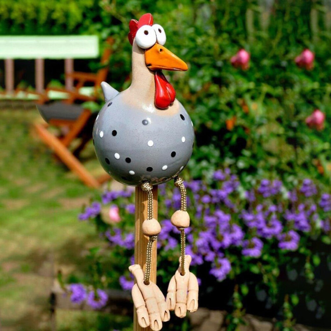 Chicken Sculpture Garden Yard Craft Art Decor Hen Rooster Etsy