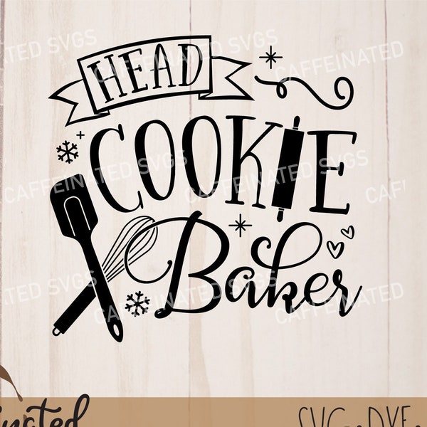 Head Cookie Baker SVG, PNG, Christmas baking svg, holiday cooking svg, christmas svg, baking svg, christmas pot holder, christmas apron