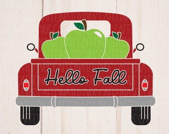 Hello Fall Vintage Truck SVG, Fall Truck svg, farm truck svg, apple svg, apple truck svg, fall svg, digital download, svg, png, eps, dxf