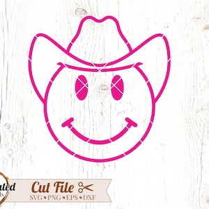 Cowboy Smile Face svg, Cowboy Hat Smile svg, smile face svg, Howdy svg, Howdy Shirt, Southern svg, Western SVG, Cowboy svg, Cowgirl svg