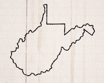 West Virginia SVG, West Virginia State SVG, West Virginia outline svg, West Virginia silhouette svg, digital download | svg, png, eps dxf