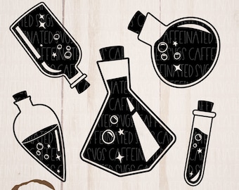 Potions SVG, potion bottle svg, witchy svg, witch potions svg, alchemy svg, apothecary svg, Halloween Svg, mystical potions, magic potion