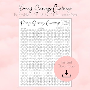 Penny Savings Challenge, 365 Day Penny Saving Chart, 2025 Savings Challenge, low income savings, coin Savings Challenge, 365 Day Challenge