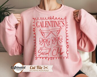 Galentine's Social Club Svg, Png, coquette Galentines day, Galentines Day svg, Galentines friend gift, coquette valentines day martini svg