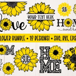 Sunflower SVG Bundle Sunflower Svg Sunflower Clipart - Etsy