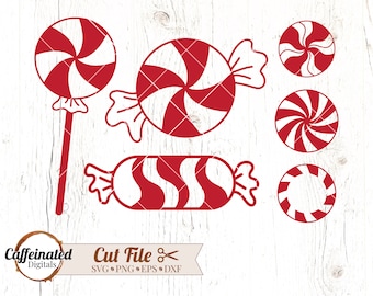 Peppermint svg, Peppermint Candies SVG, peppermint swirl svg, candy cane clipart, lollipop svg, candy cane svg, christmas candy svg
