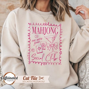 Mahjong Social Club svg, Mahjong Social Club png, grappige Mahjong Martini svg, Mahjong liefhebber, Game Night Mahjong, Mahjong Party-shirtontwerp