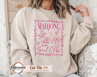 Mahjong Social Club svg, Mahjong Social Club png, Funny Mahjong Martini svg, mahjong lover, Game Night Mahjong, Mahjong Party shirt design
