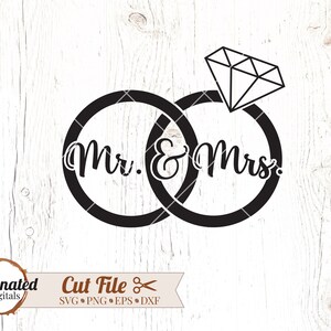 Sr. y Sra. svg, Anillos de boda SVG, novia y novio svg, anillo de compromiso svg, anillo svg, boda svg, Sr. y Sra. Png, despedida de soltera