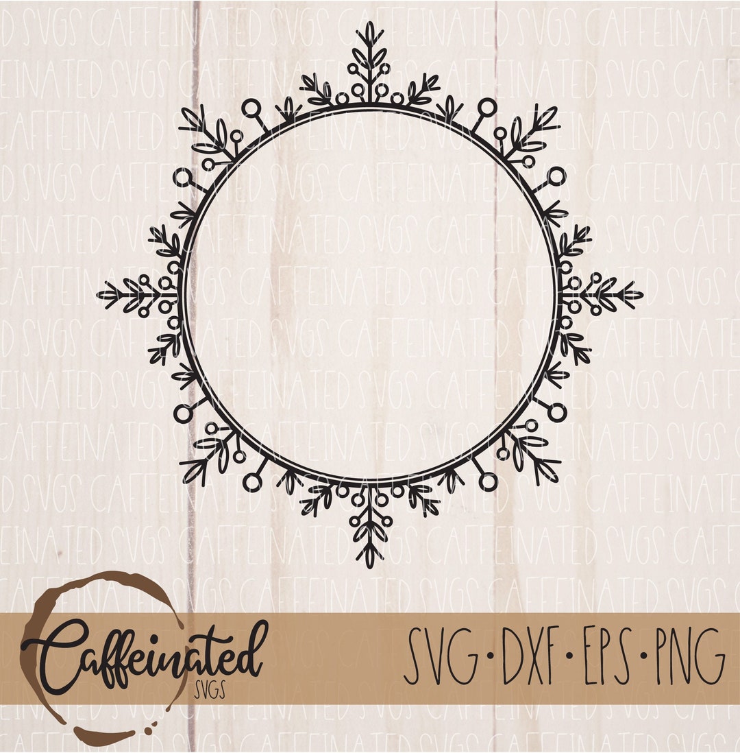 Snowflake Wreath SVG | Christmas Frame Svg | Christmas Wreath Svg ...