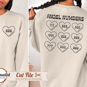 Angel Numbers SVG, Angel Numbers Chart Svg, Lucky Number Svg, Angel ...
