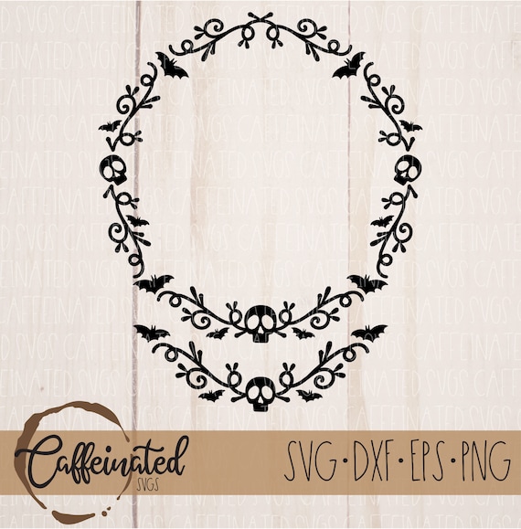 Halloween Frame SVG | halloween wreath frame svg | Bat frame svg | Skull frame svg | halloween wreath svg | spooky Svg | holiday frame svg
