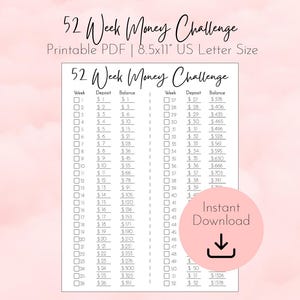 52 Week Savings Challenge Printable, 2025 Savings Challenge, 52 Week Savings Challenge, 52 week money challenge, low income savings