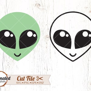 Alien SVG / alien face svg / alien head svg / alien vector / martian svg / sci fi svg / space svg / digital download / svg png dxf eps
